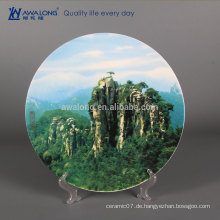 Hübsche Foto-Marke Kundengebundene natürliche Art-feine Knochen-China-dekorative Gebirgsplatten, chinesische dekorative Platten